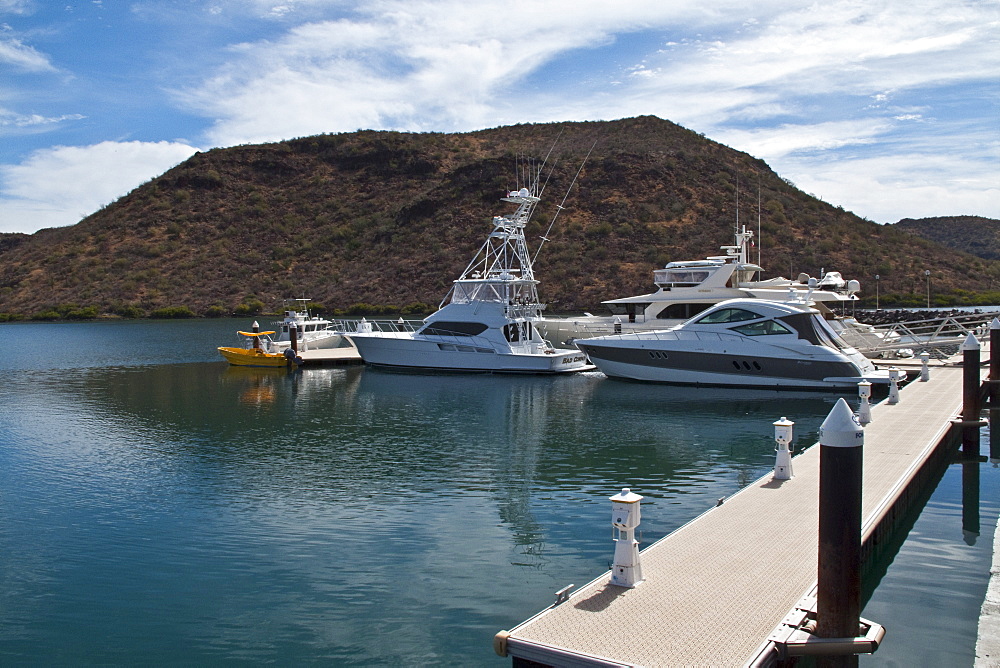 Views of the new (2009) marina still under construction at Puerto Escondido, Baja California Sur, Mexico.