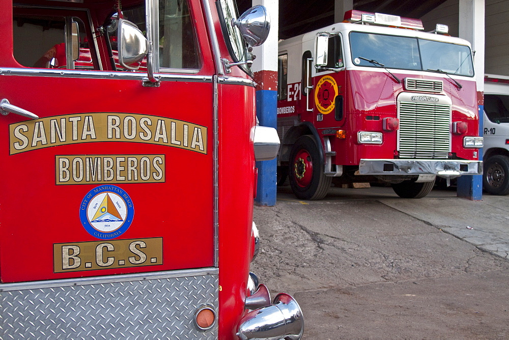 Scenes from the fire station in the French influenced port town of Santa Rosalia, Baja California Sur, on the Baja Peninsula, Mexico.