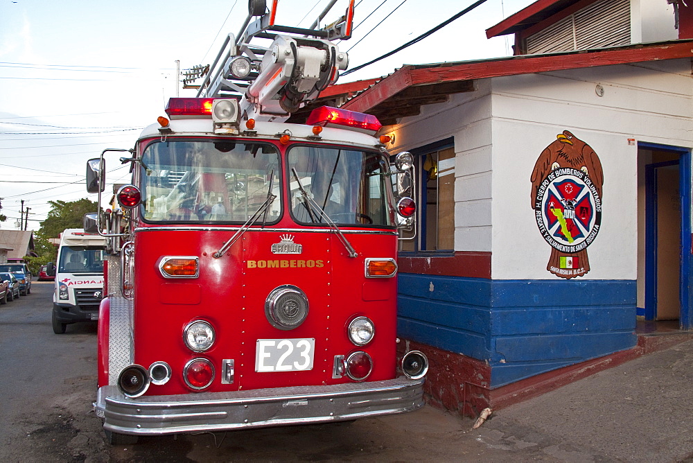 Scenes from the fire station in the French influenced port town of Santa Rosalia, Baja California Sur, on the Baja Peninsula, Mexico.