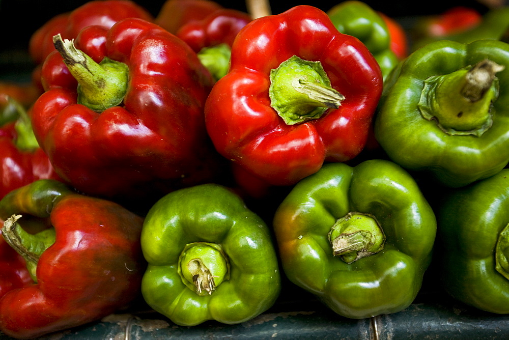 Views from an open air fruit market in Funchal, Madeira, Portugal