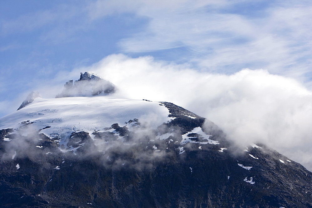 Views of the magnificent scenery including calved icebergs from the Sawyer Glaciers in Tracy Arm Wilderness Area in Southeast Alaska, USA. Pacific Ocean.