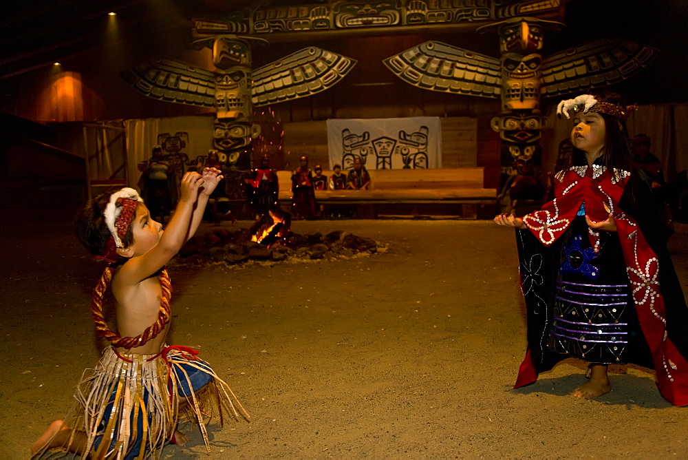 Hamatsa dancers from the Kwakwa_ka_'wakw first nations people in Alert Bay, British Columbia, Canada. No model or property releases for this image.