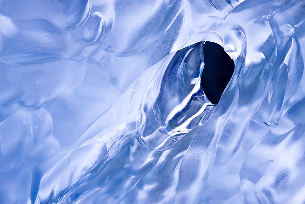 Glacial iceberg detail from ice calved off the Sawyer Glacier in Tracy Arm, Southeast Alaska, USA. 