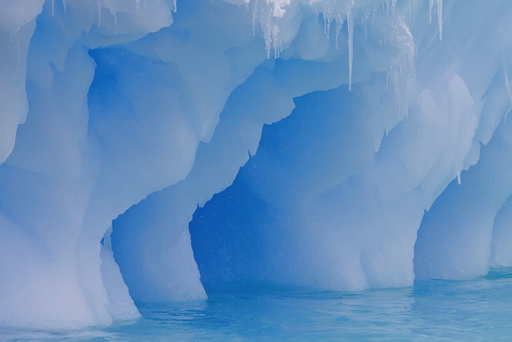 Iceberg detail in and around the Antarctic Peninsula during the summer months, Southern Ocean