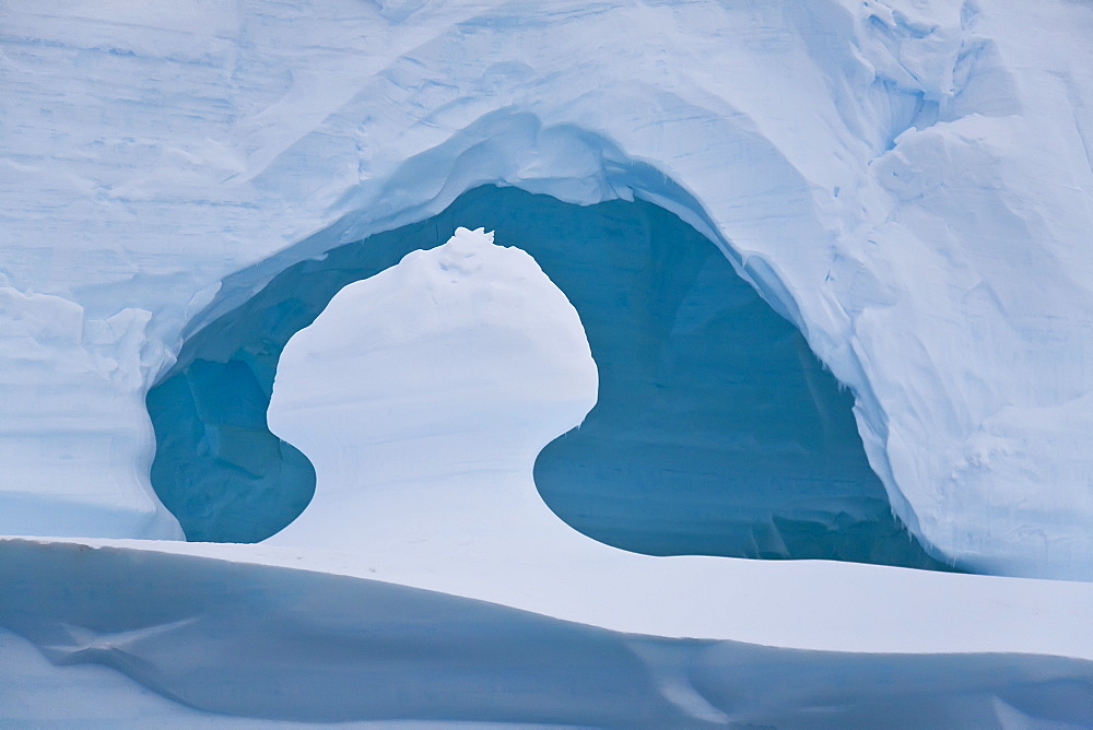 Iceberg detail in and around the Antarctic Peninsula during the summer months, Southern Ocean