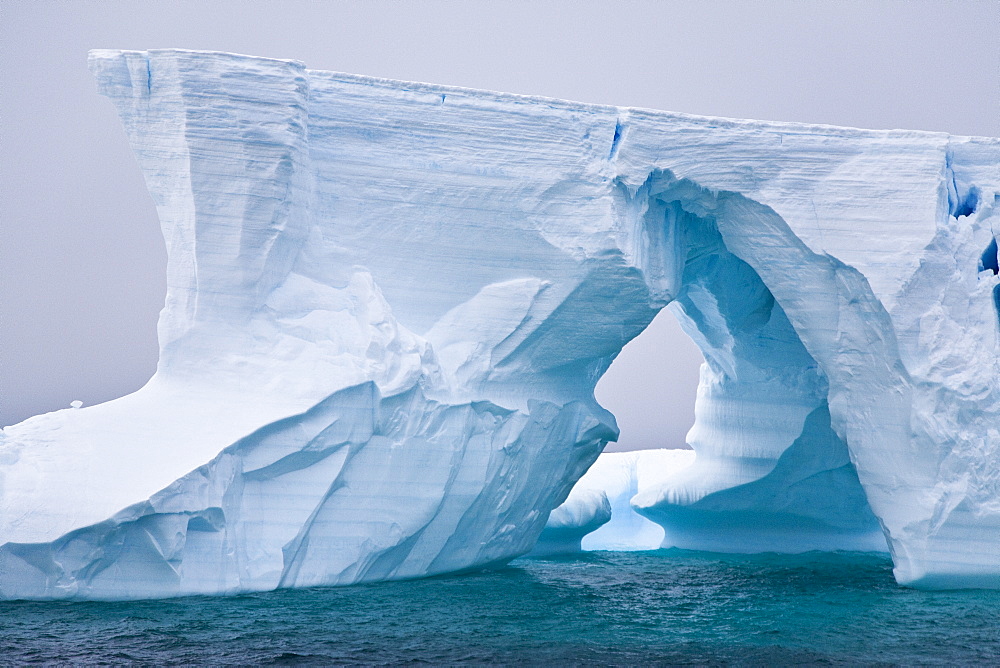 Iceberg detail in and around the Antarctic Peninsula during the summer months, Southern Ocean