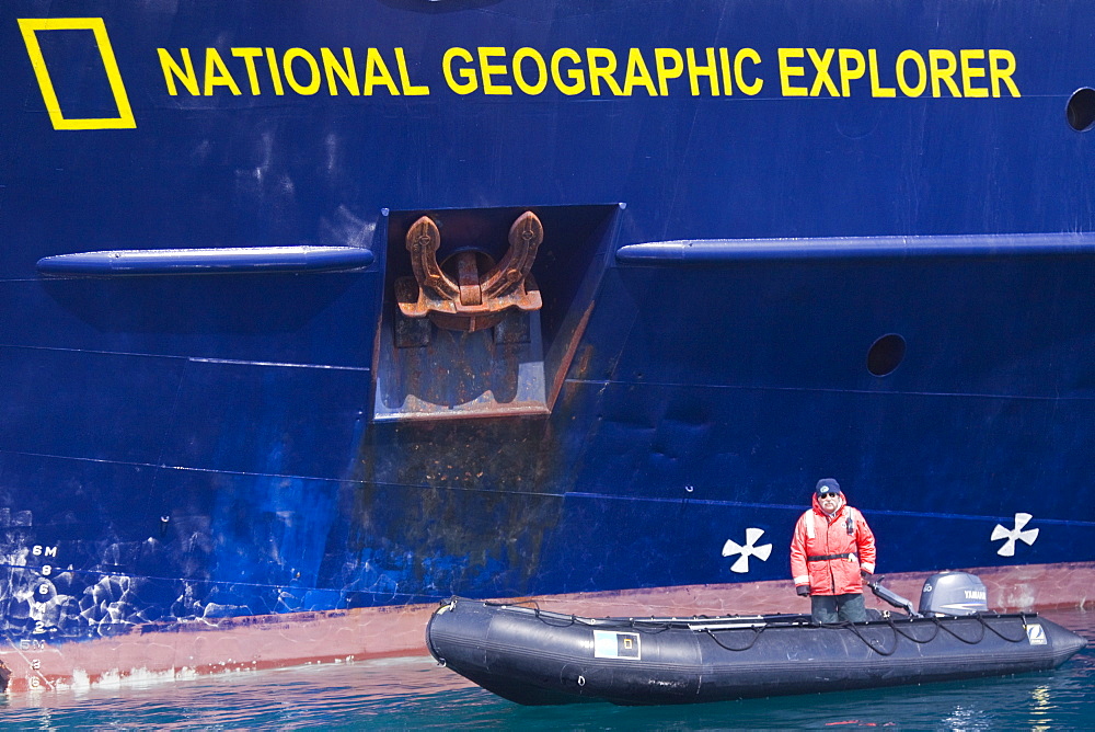 Staff from the Lindblad Expedition ship National Geographic Explorer Pete Puleston in Antarctica