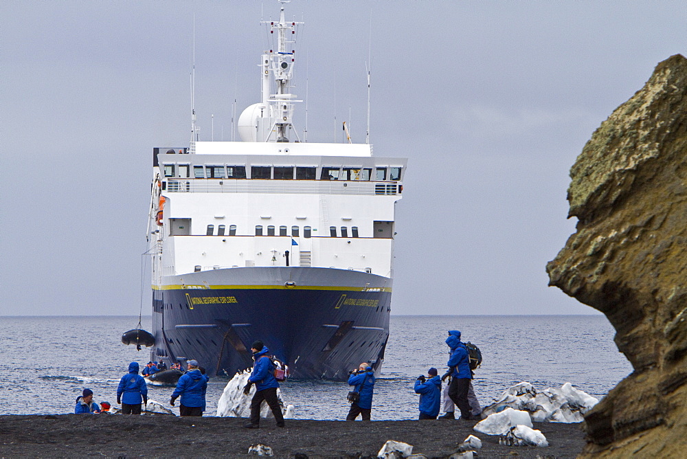 The Lindblad Expedition Ship National Geographic Explorer operating in Antarctica in the summer months.