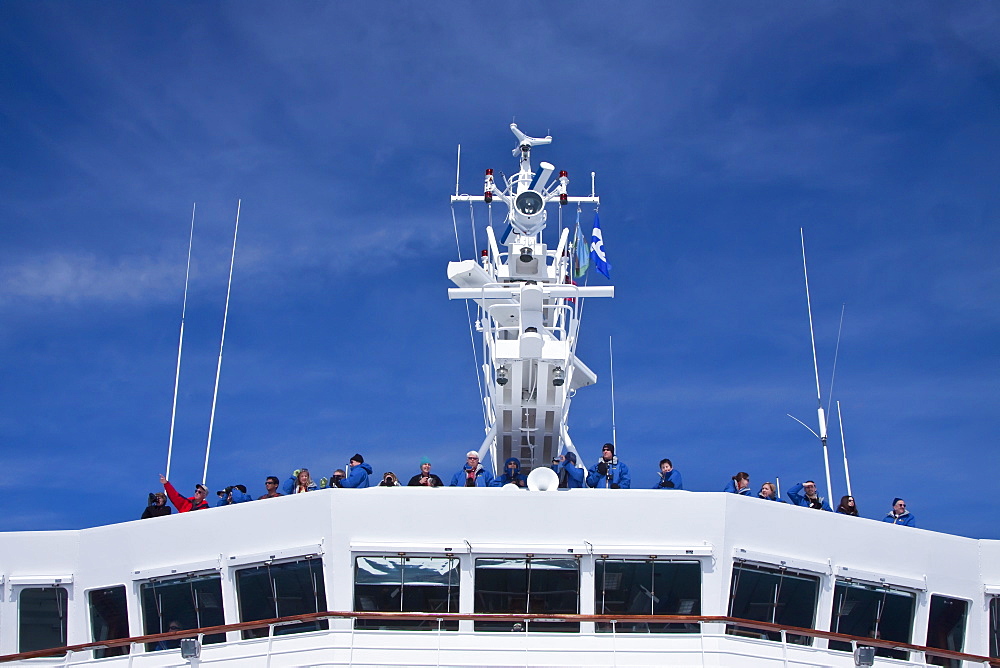 The Lindblad Expedition Ship National Geographic Explorer operating in Antarctica in the summer months.