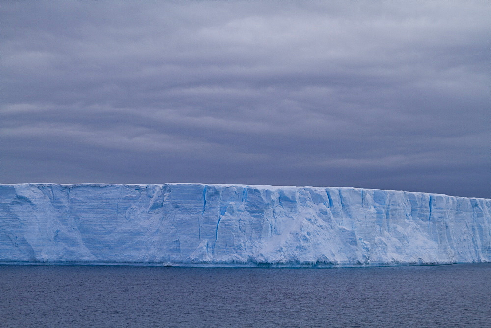 Huge tabular icebergs and smaller ice floes in the Weddell Sea, on the eastern side of the Antarctic Peninsula