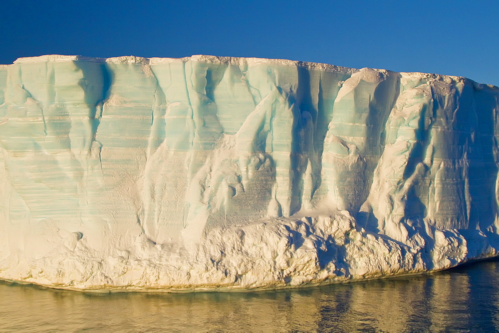 Huge tabular icebergs and smaller ice floes in the Weddell Sea, on the eastern side of the Antarctic Peninsula