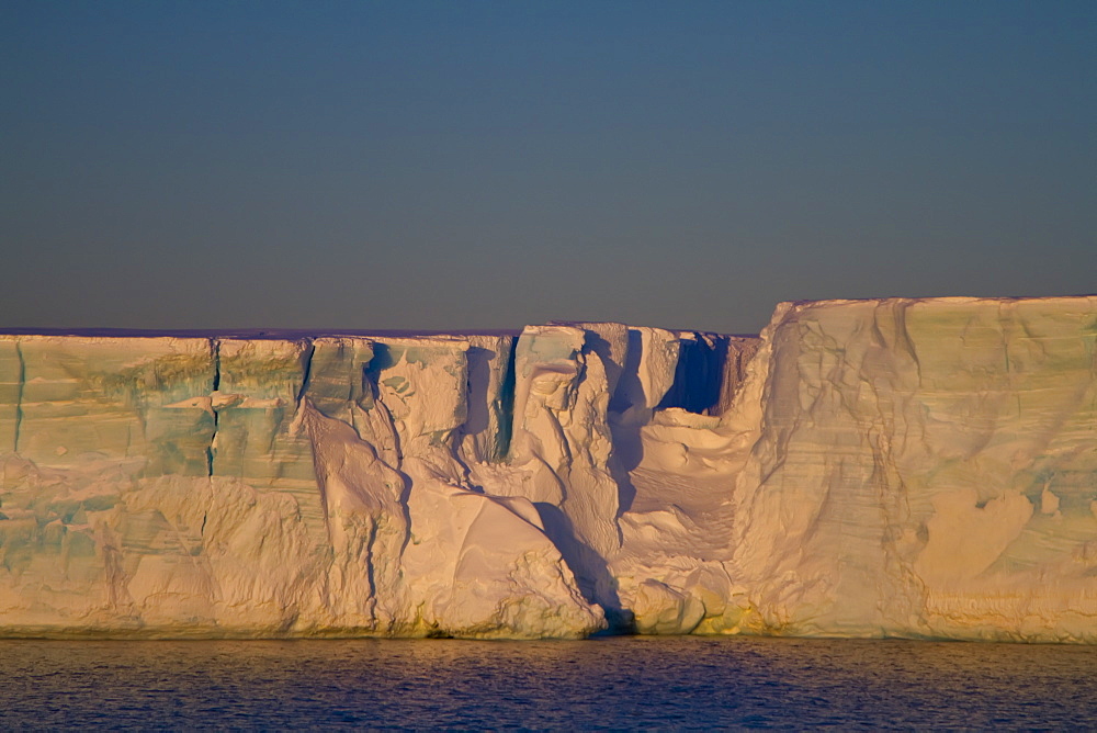 Huge tabular icebergs and smaller ice floes in the Weddell Sea, on the eastern side of the Antarctic Peninsula