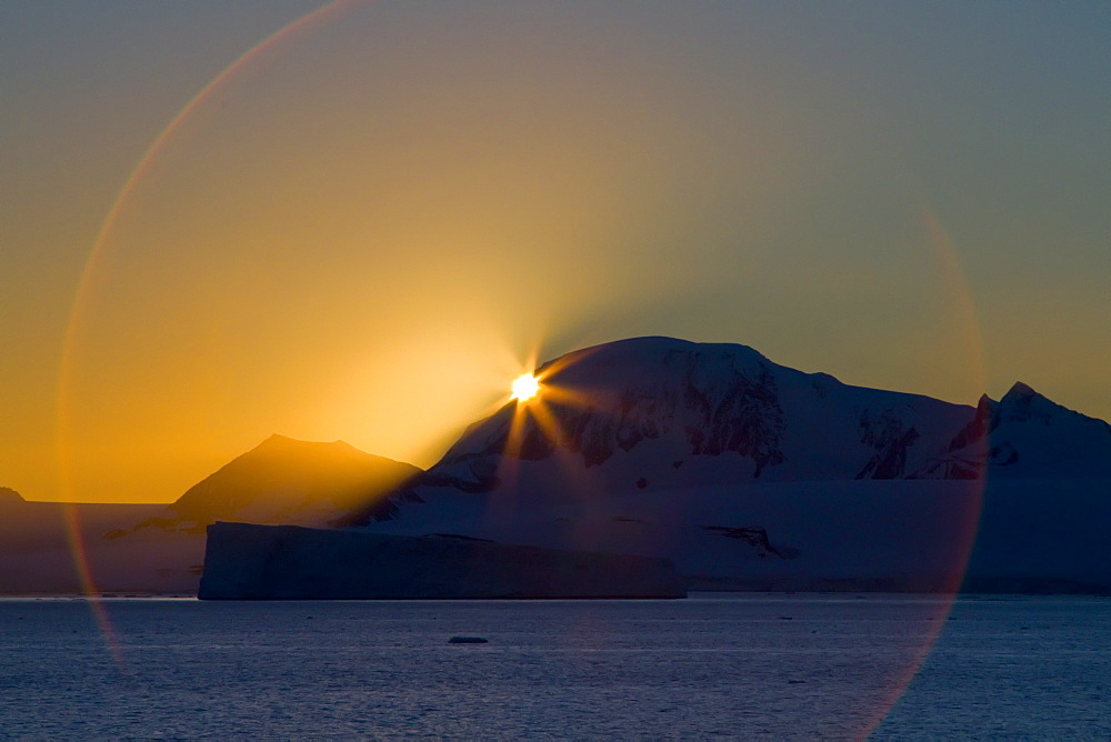 Sunset in the Weddell Sea, on the eastern side of the Antarctic Peninsula