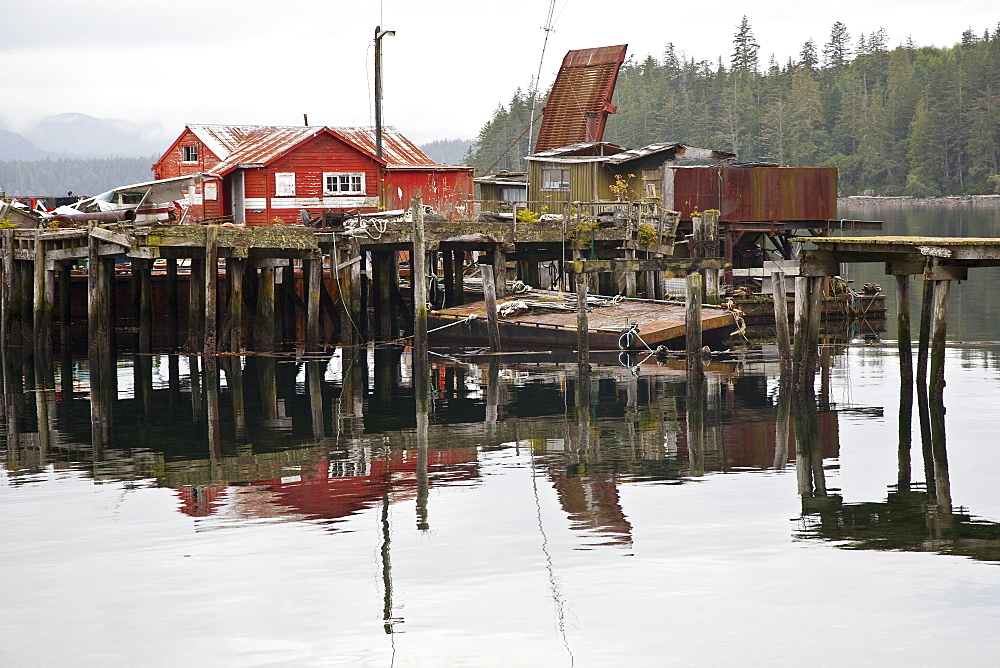 Fishing fleet at harbor in Alert Bay, British Columbia, Canada.