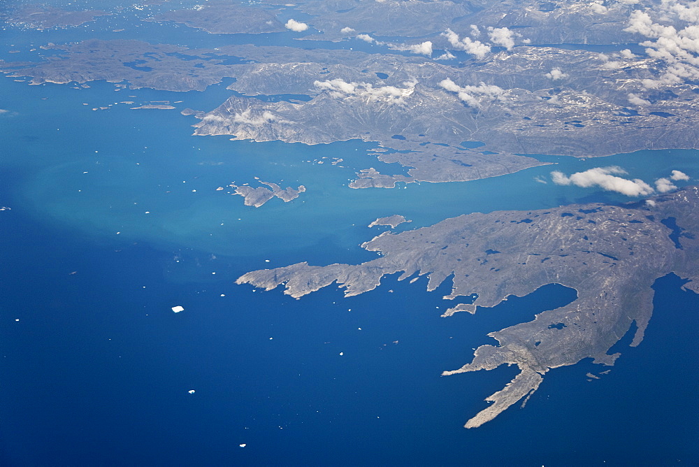 Aerial view of the west coast of Greenland