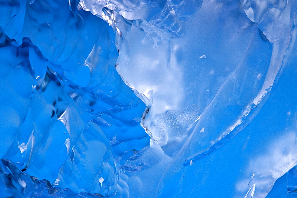 Glacial iceberg detail from ice calved off the Sawyer Glacier in Tracy Arm, Southeast Alaska, USA, Pacific Ocean