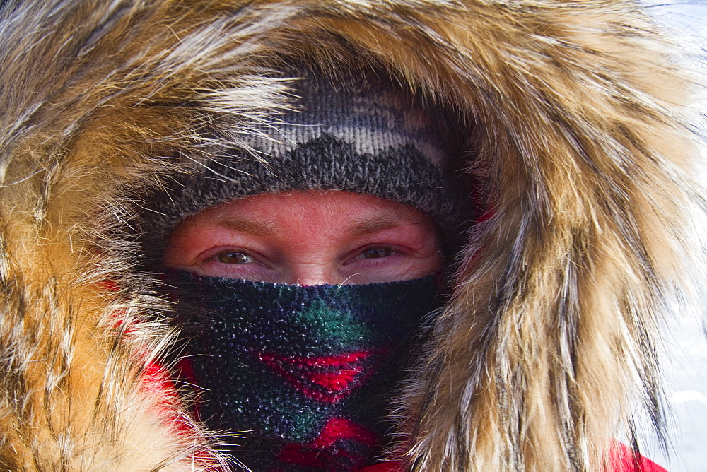 Canadian photographer Marianne Pucheu in Arctic clothing near her home in Yellowknife, Northwest Territories, Canada. MORE INFO Model release number MP032810.