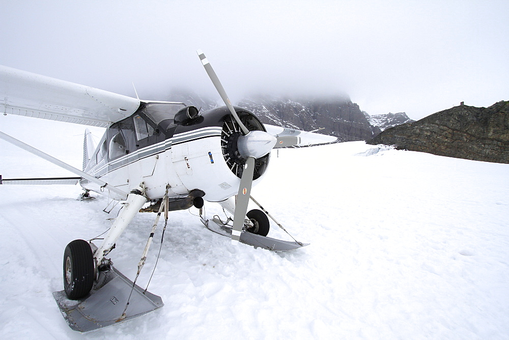 Flightseeing in Denali National Park with Sheldon Air starting in Talkeetna and approaching Mt. McKinley from the south in the Alaska Range, Denali National Park, Alaska