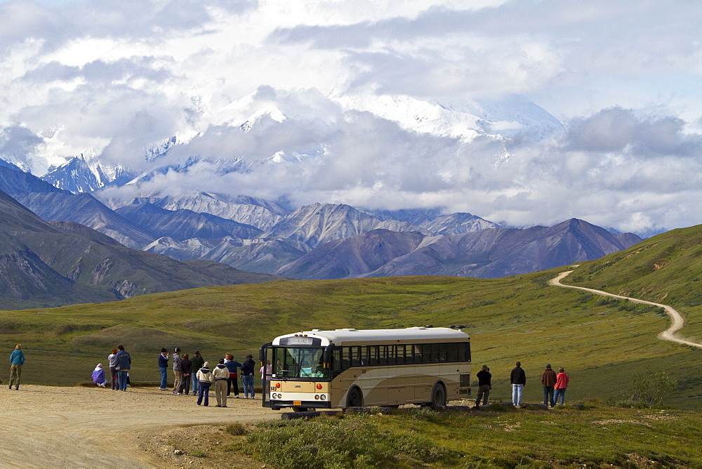 Riding the bus in Denali National Park, Alaska, USA