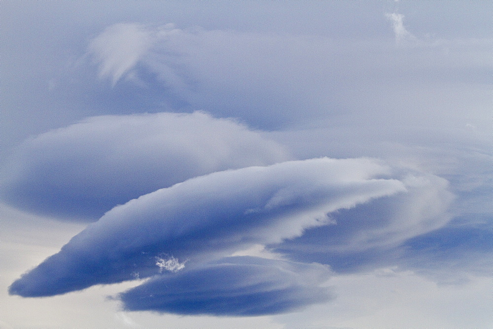 Unusual and beautiful cloud formations in Denali National Park, Alaska, USA