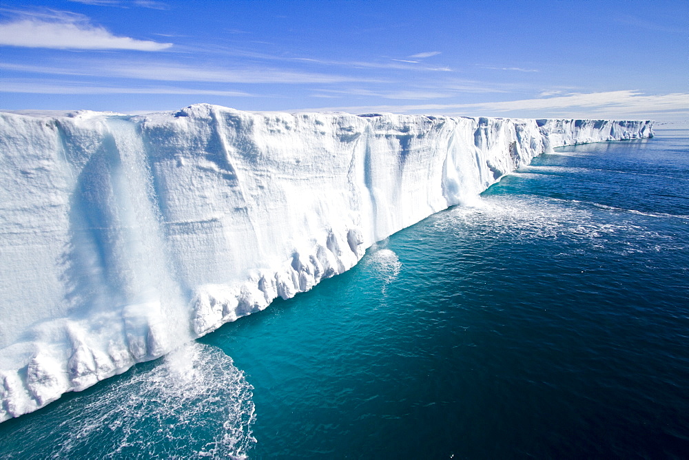 Views of Austfonna, an ice cap located on Nordaustlandet in the Svalbard archipelago in Norway