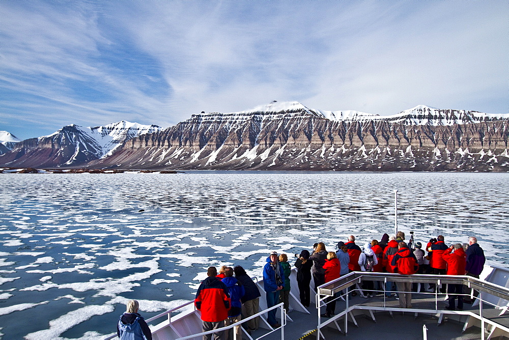 A view of Isfjorden (Ice fjord) on the western side of Spitsbergen Island in the Svalbard Archipelago, Norway.