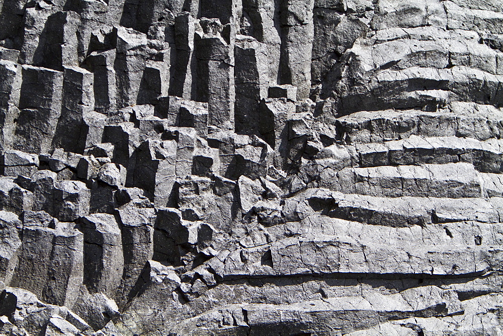 Zodiac cruising among columnar basalt in Hvalvï¿½Ã¯ï¿½Â¿ï¿½Â½ï¿½Ã‚ï¿½Â¡k Bay on the northern coast of Iceland