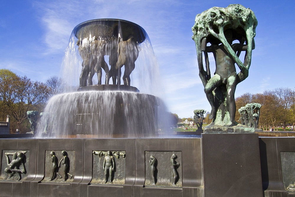 Views from the Vigeland Sculpture Park in the city of Oslo, Norway