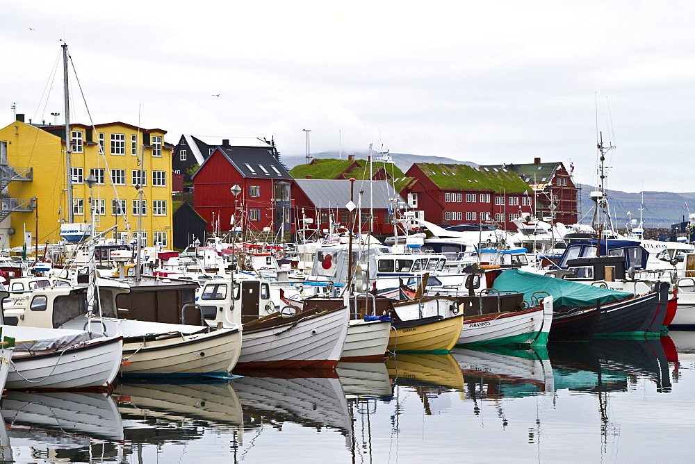 Views of the town of Thorshavn on Streymoy Island in the Faroe Islands