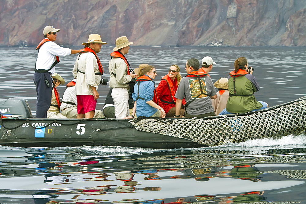 Guests from the Lindblad Expedition ship National Geographic Endeavour in the Galapagos Islands, Ecuador