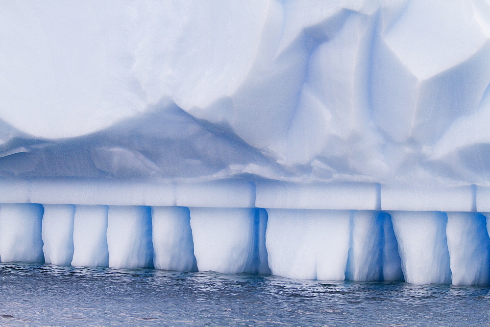 Iceberg detail in and around the Antarctic Peninsula during the summer months, Southern Ocean