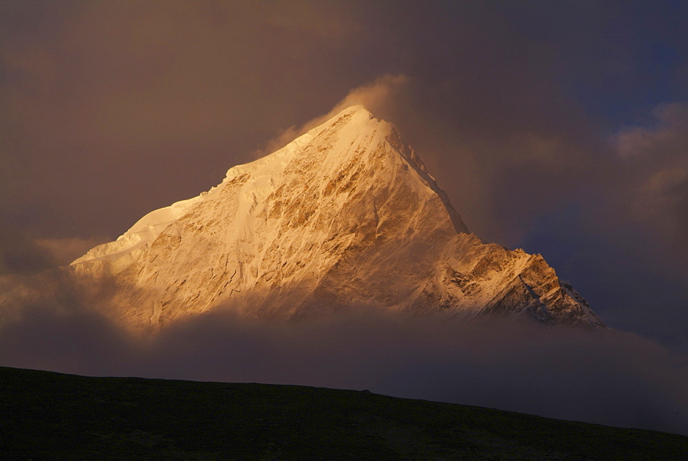 Tibetan  Mountain and Clouds. Sun Rise,  Himalayas, Tibet.