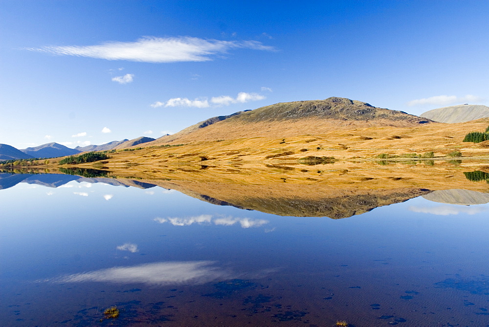 Freshwater loch.  Black Mount by Rannoch Moor near Glencoe, Scotland.