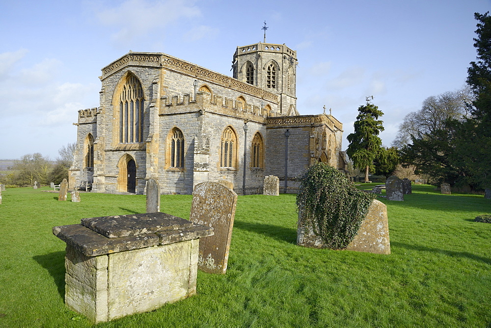 Church of St. Peter and St. Paul, the Cathedral of the Moors with octagonal tower, North Curry, Somerset Levels and Moors, Somerset, England, United Kingdom, Europe