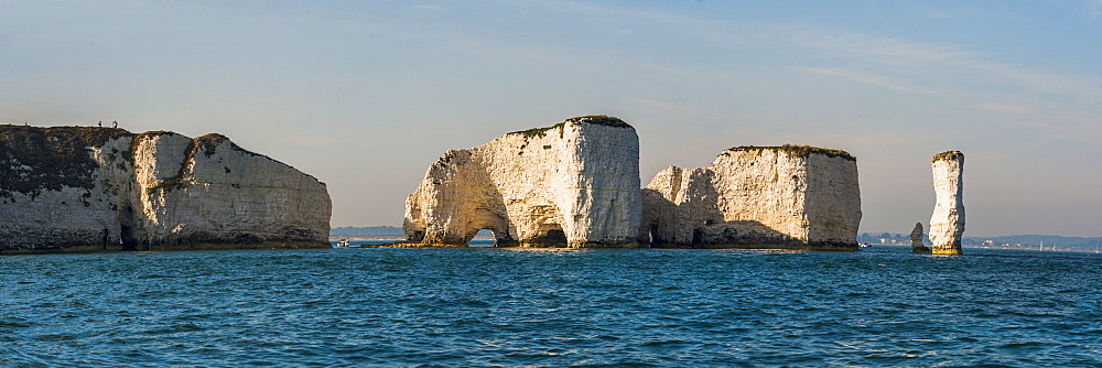 Chalk stacks and cliffs at Old Harry Rocks, between Swanage and Purbeck, Dorset, Jurassic Coast, UNESCO World Heritage Site, England, United Kingdom, Europe 