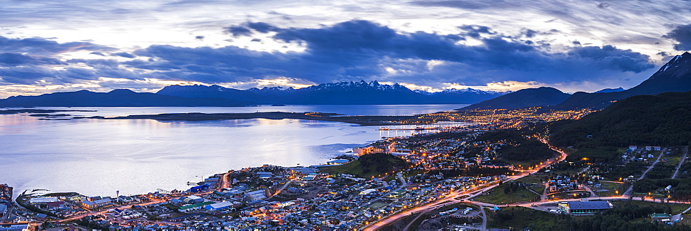 Ushuaia at night, Tierra del Fuego, Patagonia, Argentina, South America