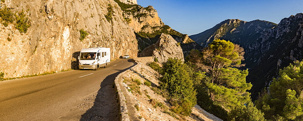 Caravaning in Verdon Gorge (Grand Canyon du Verdon), Alpes de Haute Provence, South of France, France