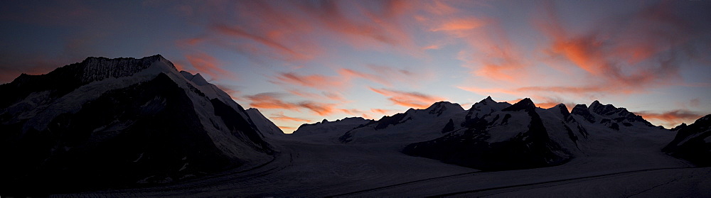 Sunset at Konkordiaplatz, Canton of Wallis, Switzerland