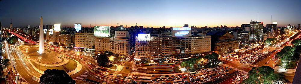 Avenida 9 de Julio and Plaza de la Republica, Buenos Aires, Argentina, South America