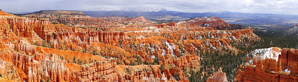 Panorama of rock spires in Bryce Canyon, Bryce Canyon National Park, Utah, Southwest, USA, America