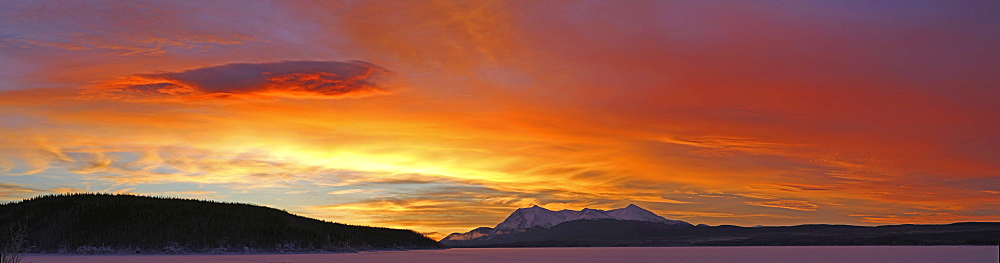 Sunrise over Teslin Lake, Teslin, Yukon
