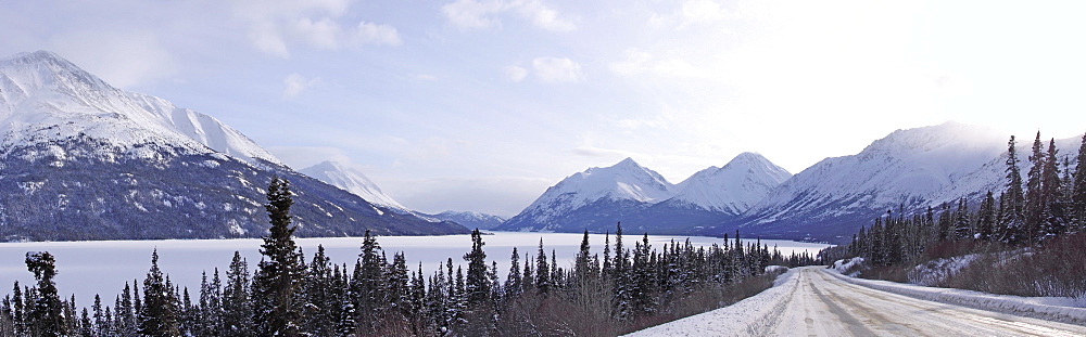 Panoramic view looking south on the South Klondike Highway, Yukon