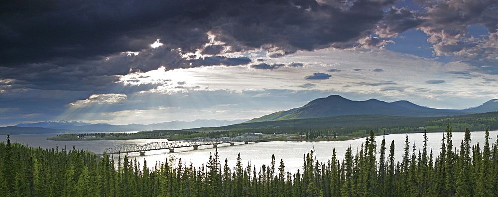 Sunlight Filtering through Clouds above Teslin, Yukon