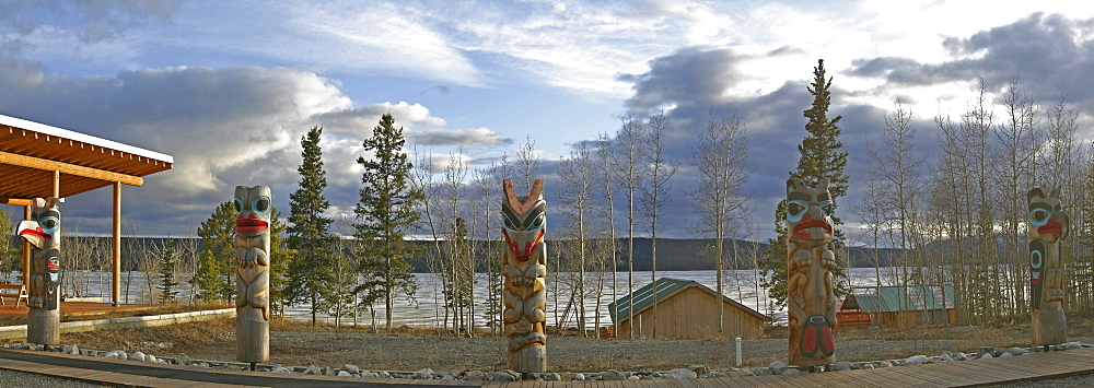 Clan Totem Poles, Teslin, Yukon