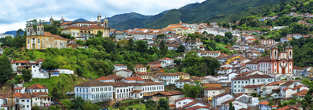 View over Ouro Preto, UNESCO World Heritage Site, Minas Gerais, Brazil, South America 