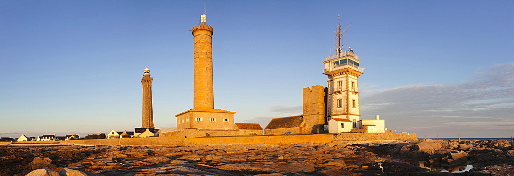 Lighthouse of Phare d'Eckmuhl, Penmarc'h, Finistere, Brittany, France, Europe 