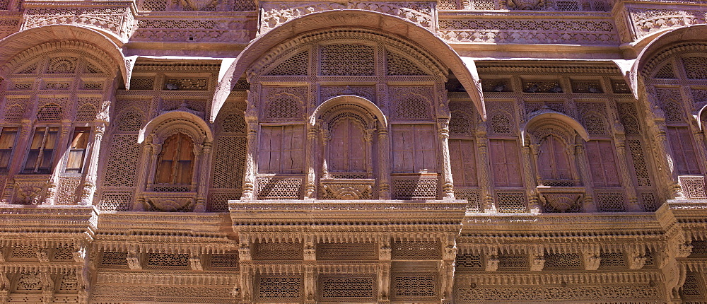 Mehrangarh Fort 18th Century section harem women's viewing area at Jodhpur in Rajasthan, Northern India