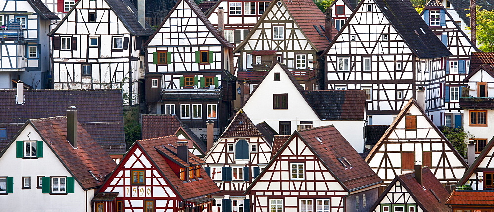 Quaint timber-framed houses in Schiltach in the Bavarian Alps, Germany