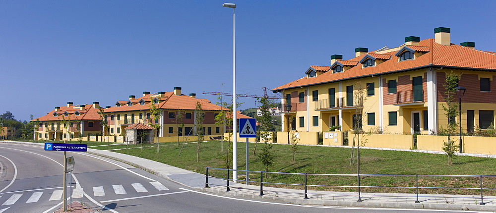 New housing estate a sign of economic development at Comillas in Cantabria, Northern Spain