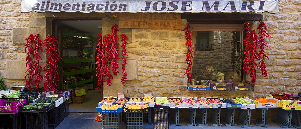 Food shop for groceries and artisan foods, Alimentacion Jose Mari, in Laguardia, Rioja-Alavesa, Basque country, Spain